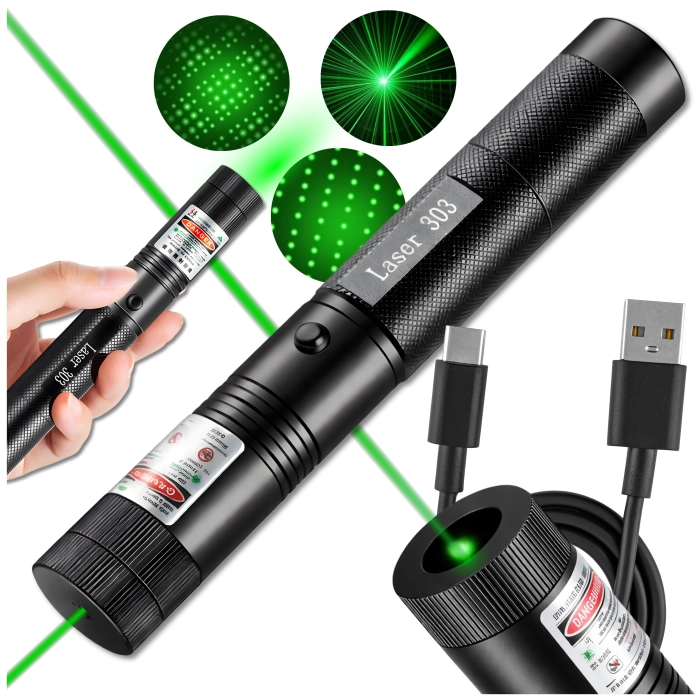 Wskaźnik laserowy Zielony - Laser USB, Pointer, duży zasięg